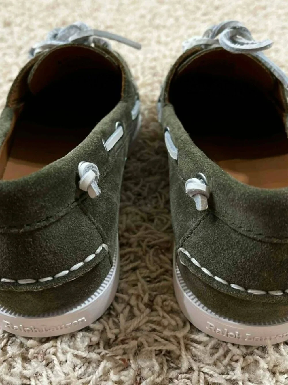 Polo Ralph Lauren Men’s Merton Suede Boat Shoes Olive, Size 9 (New)